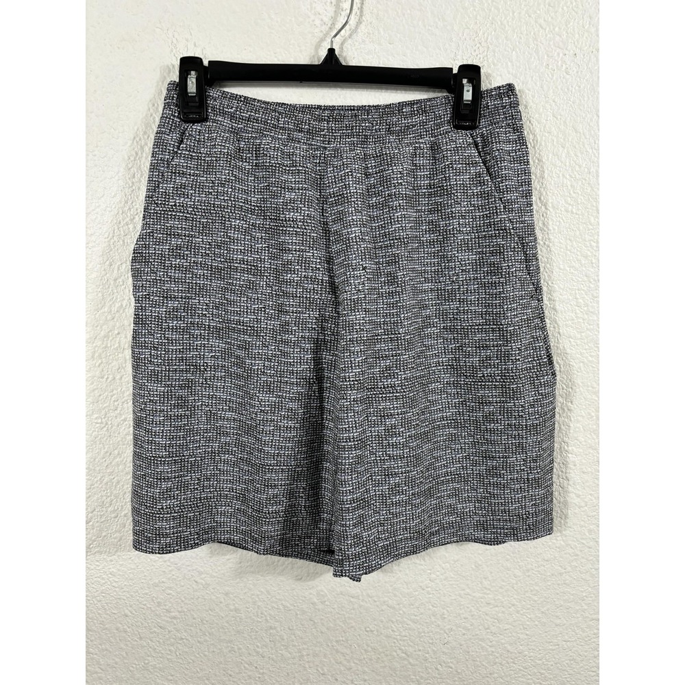 Lululemon Shorts Mens Medium Gray Black Patterned Athletic 8 Inseam Zip Pocket